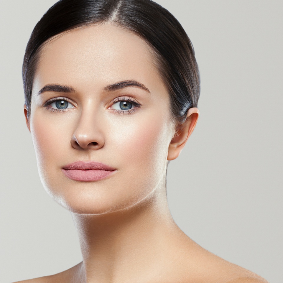 Woman beauty face healthy skin color background natural makeup