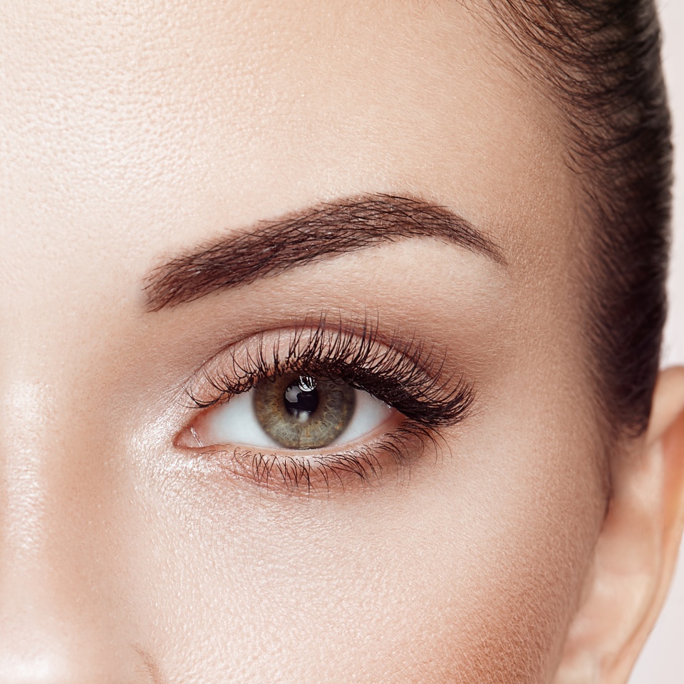 Beautiful Woman with Extreme Long False Eyelashes. Eyelash Extensions. Makeup, Cosmetics. Beauty, Skincare